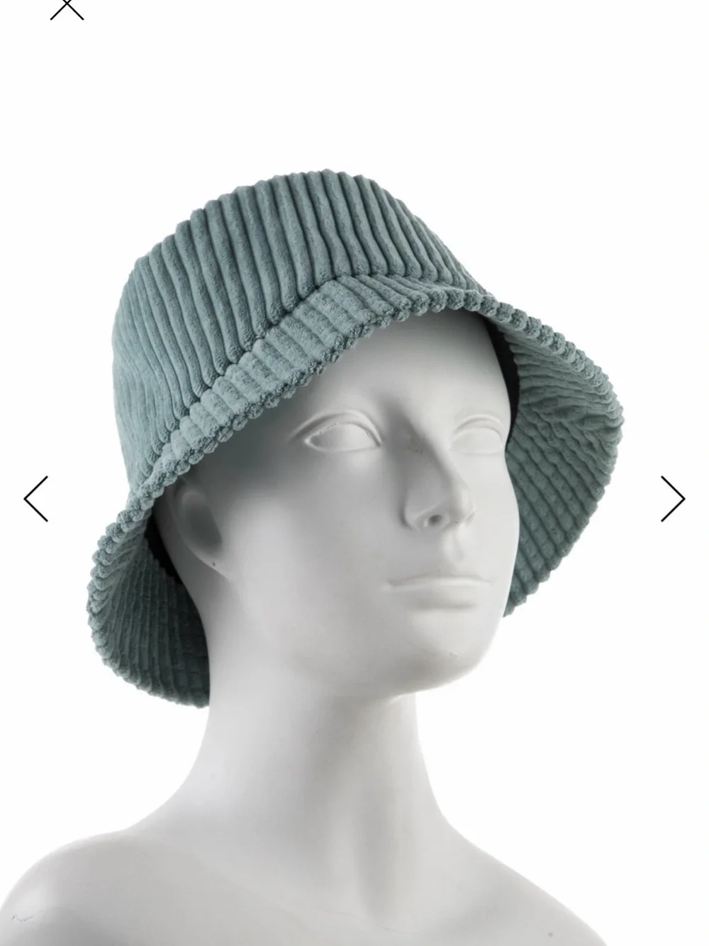 Isabel Marant Ribbed Soft Teal Corduroy Bucket Hat in Dusty Sage